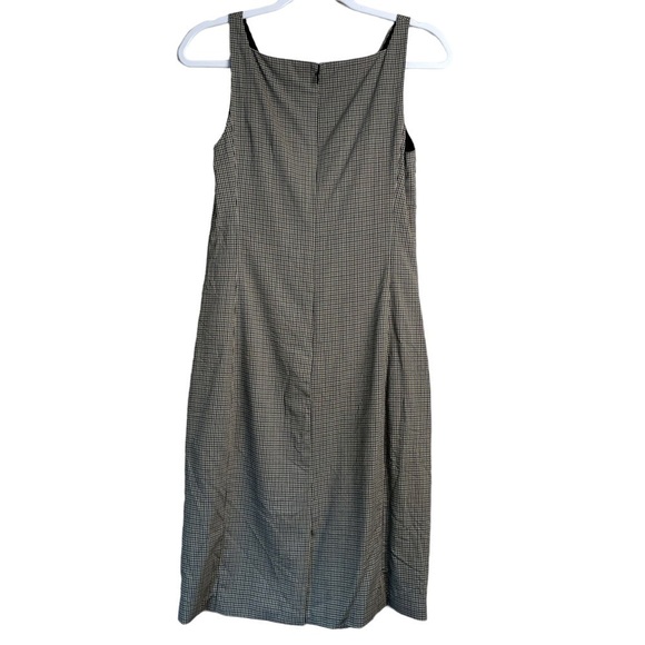 Theory Plaid Check Square Neck Dress Sleeveless Mini Women's Size 4 Wool Y2K - Picture 3 of 10